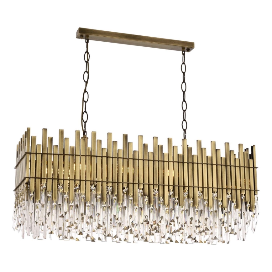 Lustra uz ķēdes CRYSTALLINE 8xE27/40W/230V misiņš