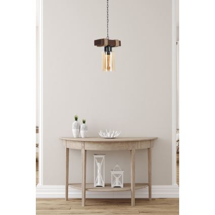 Lustra uz ķēdes JASMIN 1xE27/40W/230V brūna/bēša