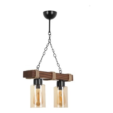 Lustra uz ķēdes JASMIN 2xE27/40W/230V brūna/bēša