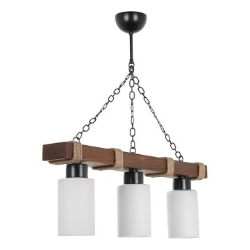 Lustra uz ķēdes JASMIN 3xE27/40W/230V brūna/balta