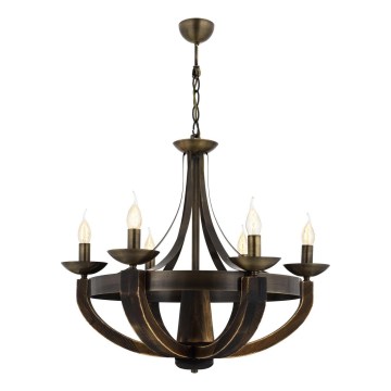 Lustra uz ķēdes KOBE 6xE14/40W/230V brūna