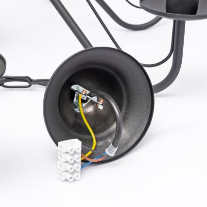 Lustra uz ķēdes MALBO 8xE14/10W/230V, melna