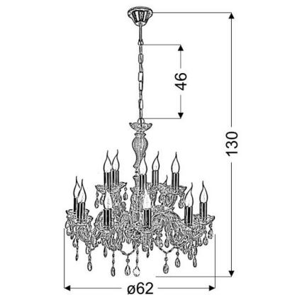 Lustra uz ķēdes MARIA TERESA 12xE14/40W/230V