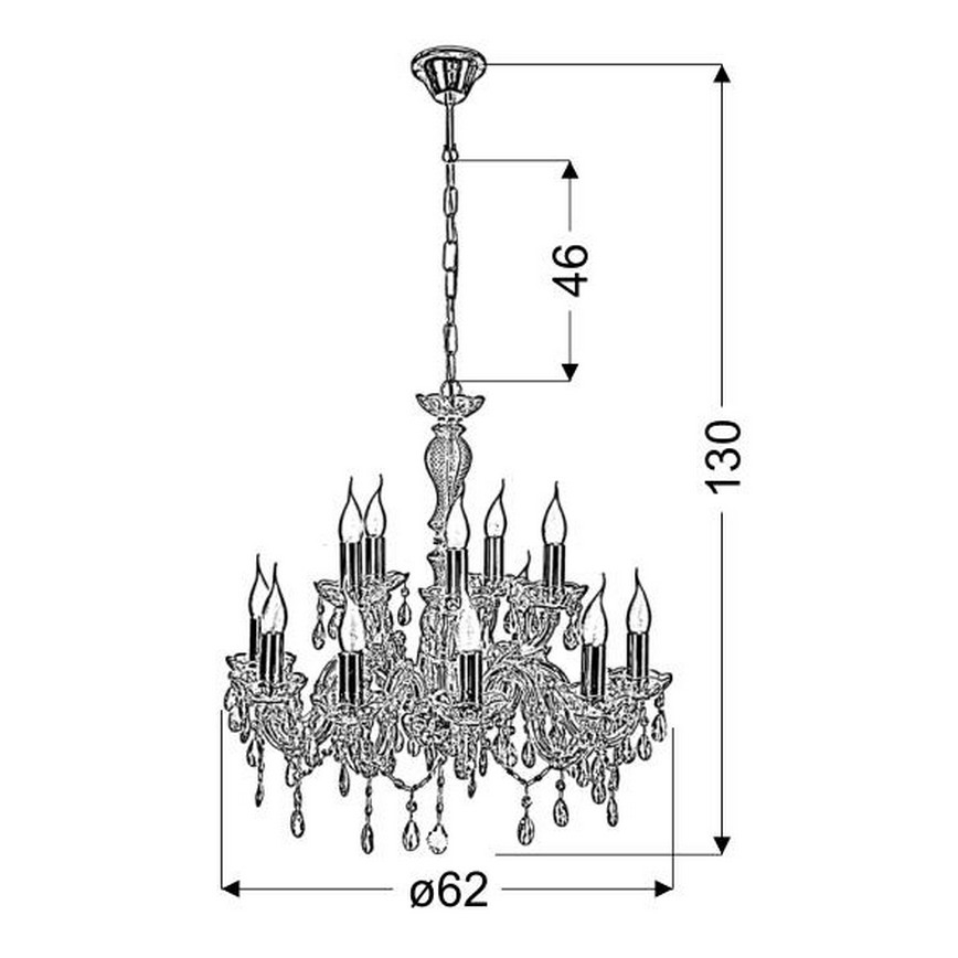 Lustra uz ķēdes MARIA TERESA 12xE14/40W/230V
