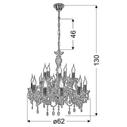 Lustra uz ķēdes MARIA TERESA 15xE14/40W/230V