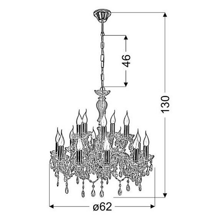 Lustra uz ķēdes MARIA TERESA 15xE14/40W/230V