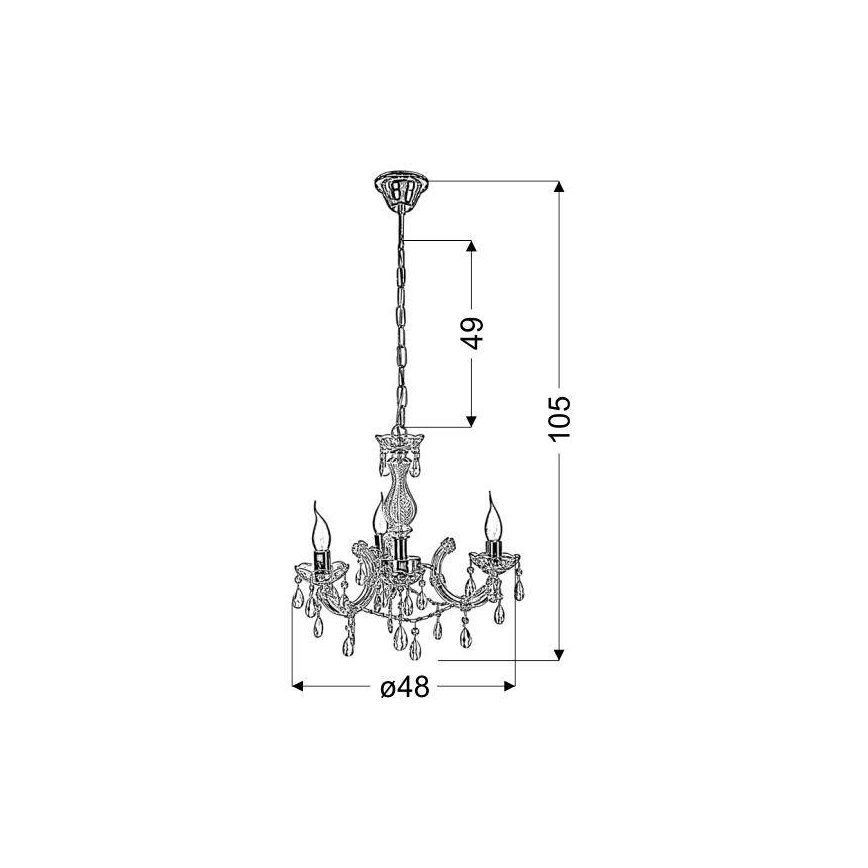 Lustra uz ķēdes MARIA TERESA 3xE14/40W/230V