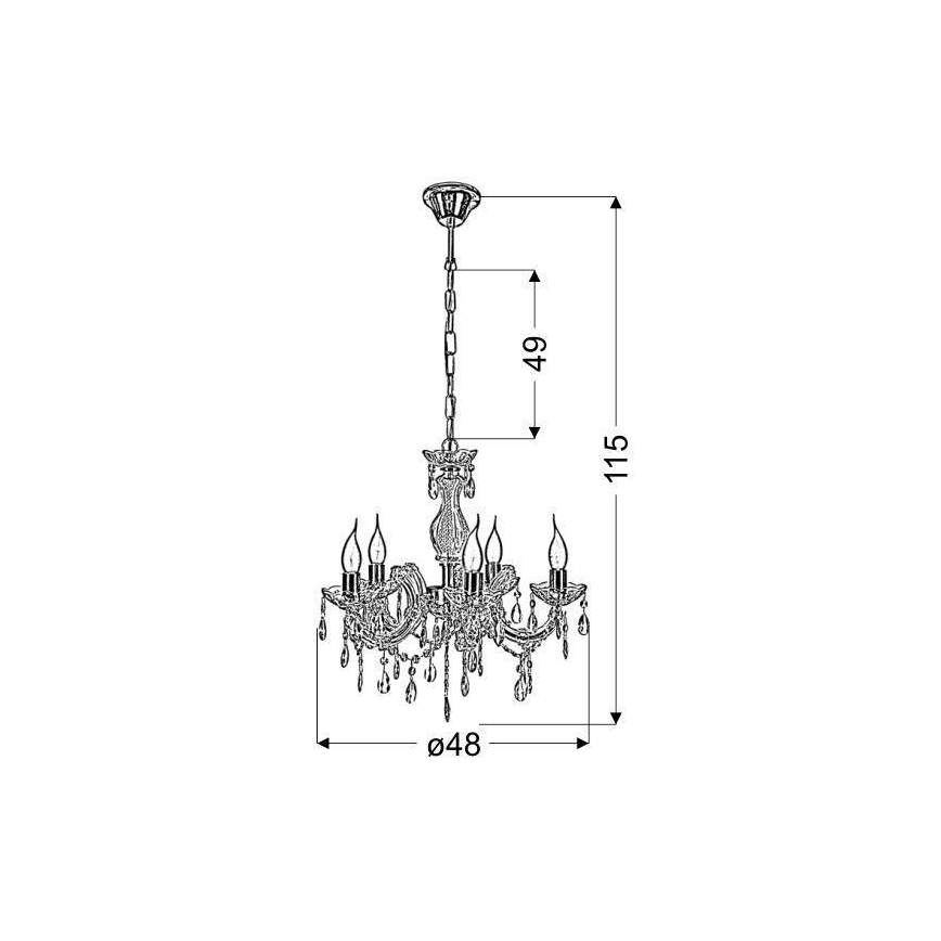 Lustra uz ķēdes MARIA TERESA 5xE14/40W/230V