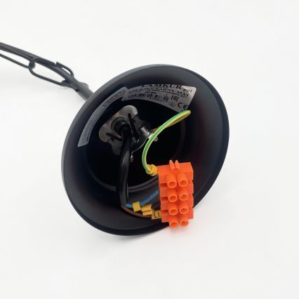Lustra uz ķēdes RETRO 5xE27/60W/230V melna/balta