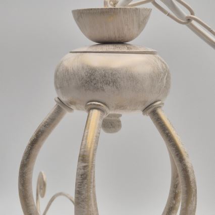 Lustra uz ķēdes RETRO II 5xE27/60W/230V balta patina