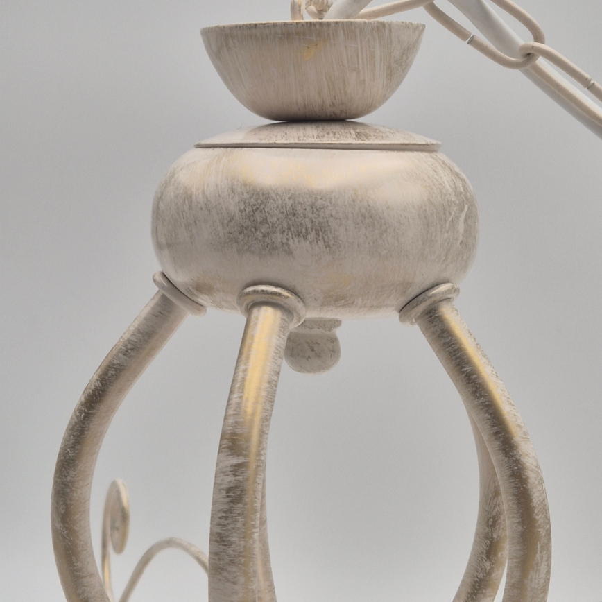 Lustra uz ķēdes RETRO II 5xE27/60W/230V balta patina