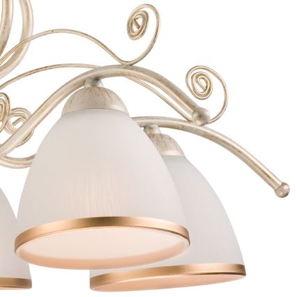 Lustra uz ķēdes RETRO II 5xE27/60W/230V balta patina