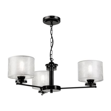 Lustra uz ķēdes ROSA 3xE27/60W/230V melna/pelēka