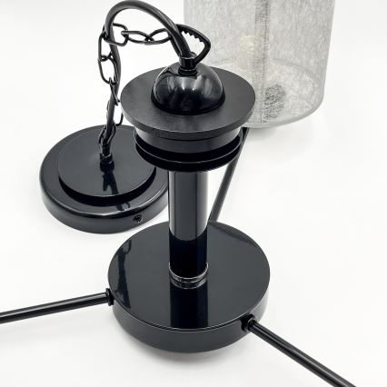 Lustra uz ķēdes ROSA 3xE27/60W/230V melna/pelēka