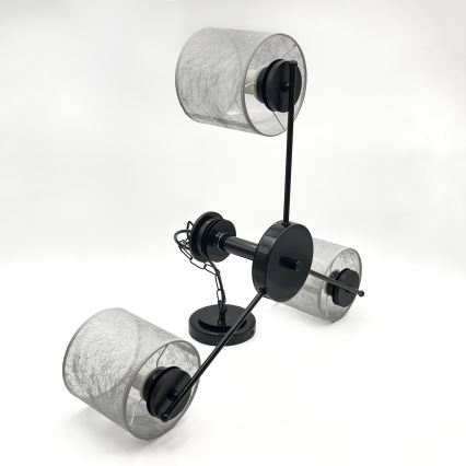 Lustra uz ķēdes ROSA 3xE27/60W/230V melna/pelēka