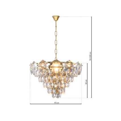 Lustra uz ķēdes SELENA 6xE14/40W/230V zelta