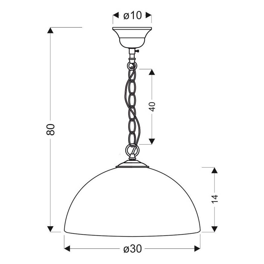 Lustra uz ķēdes SUGAR 1xE27/60W/230V balta