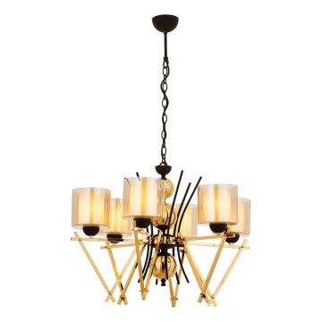 Lustra uz ķēdes VARANA 6xE27/40W/230V melna/zelta