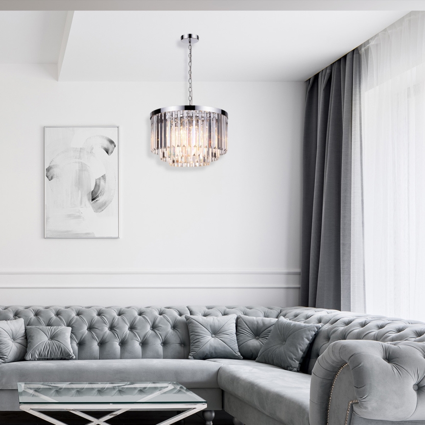 Lustra uz ķēdes VETRO 5xE14/60W/230V spīdīgs hroms