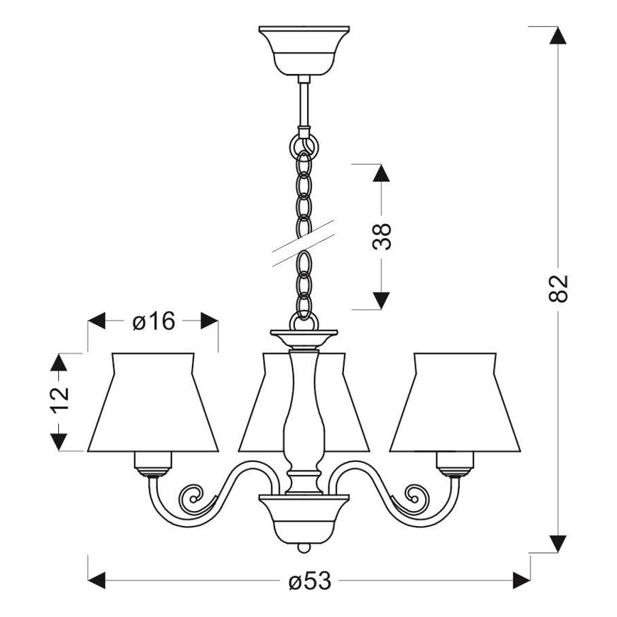 Lustra uz ķēdes ZEFIR 3xE27/40W/230V
