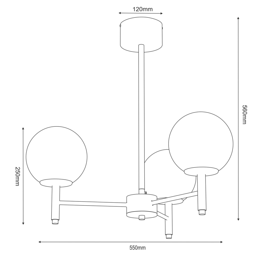 Lustra uz stieņa AWINION 3xE27/15W/230V