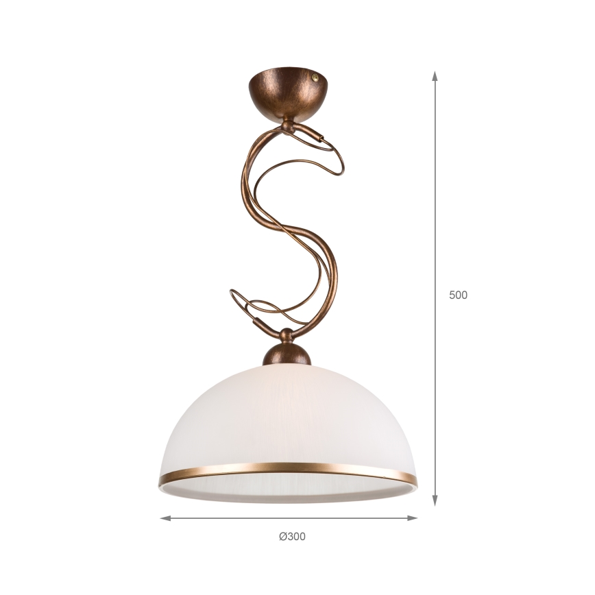 Lustra uz stieņa COBRA 1xE27/60W/230V Ø 46 cm bronza/patina
