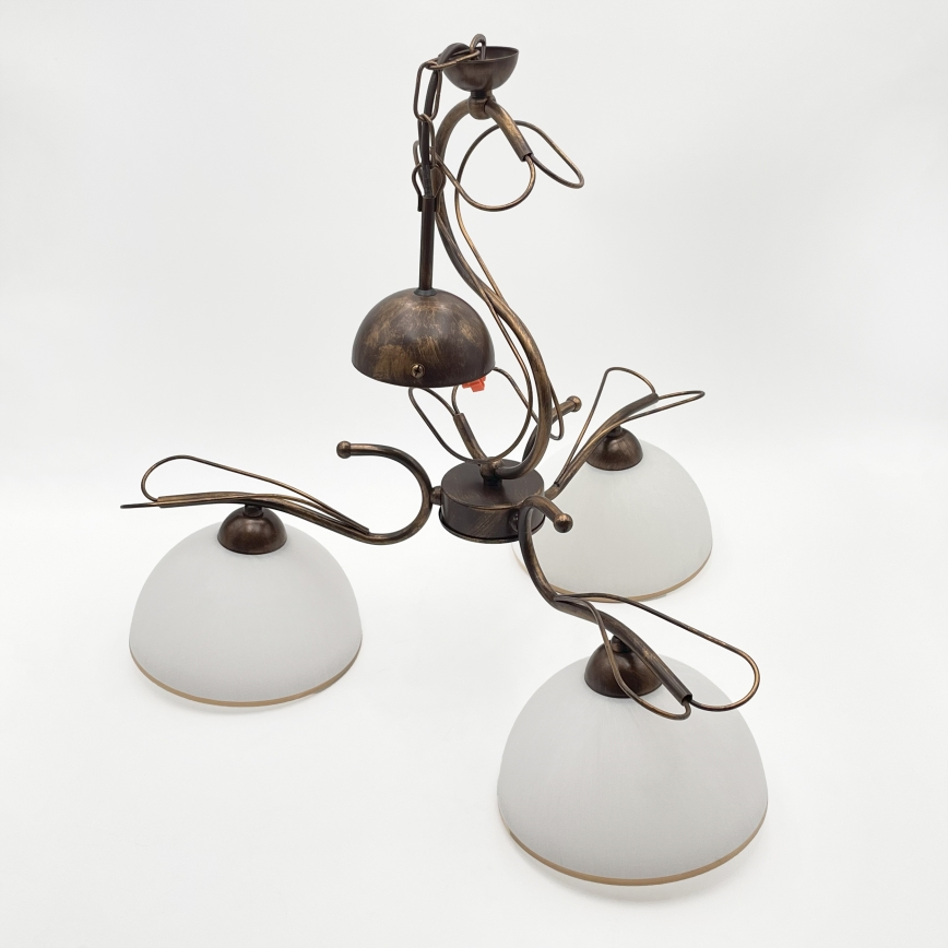 Lustra uz stieņa COBRA 3xE27/60W/230V bronza/patina