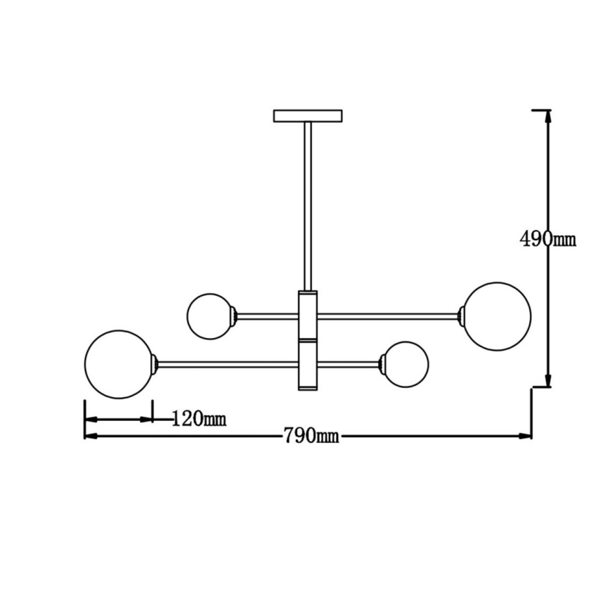 Lustra uz stieņa DORADO 4xG9/40W/230V melna