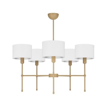 Lustra uz stieņa MADELA 5xE14/40W/230V balta/bēša