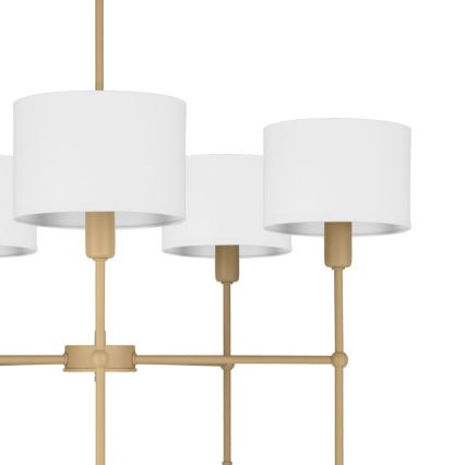 Lustra uz stieņa MADELA 5xE14/40W/230V balta/bēša