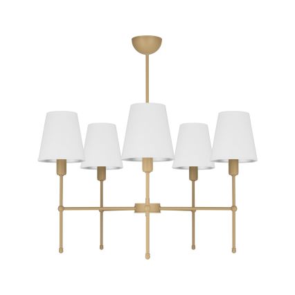 Lustra uz stieņa MADELA 5xE14/40W/230V balta/bēša