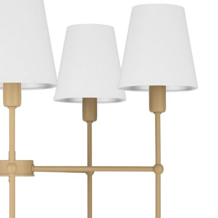 Lustra uz stieņa MADELA 5xE14/40W/230V balta/bēša