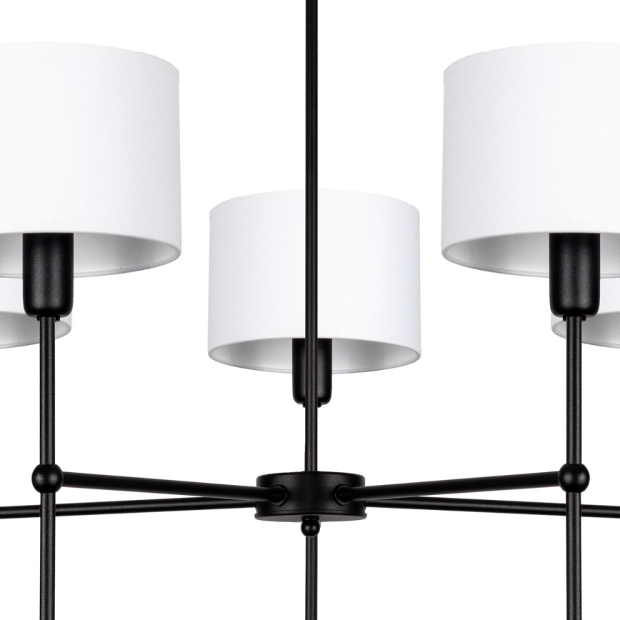 Lustra uz stieņa MADELA 5xE14/40W/230V balta/melna