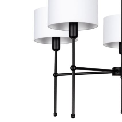 Lustra uz stieņa MADELA 5xE14/40W/230V balta/melna