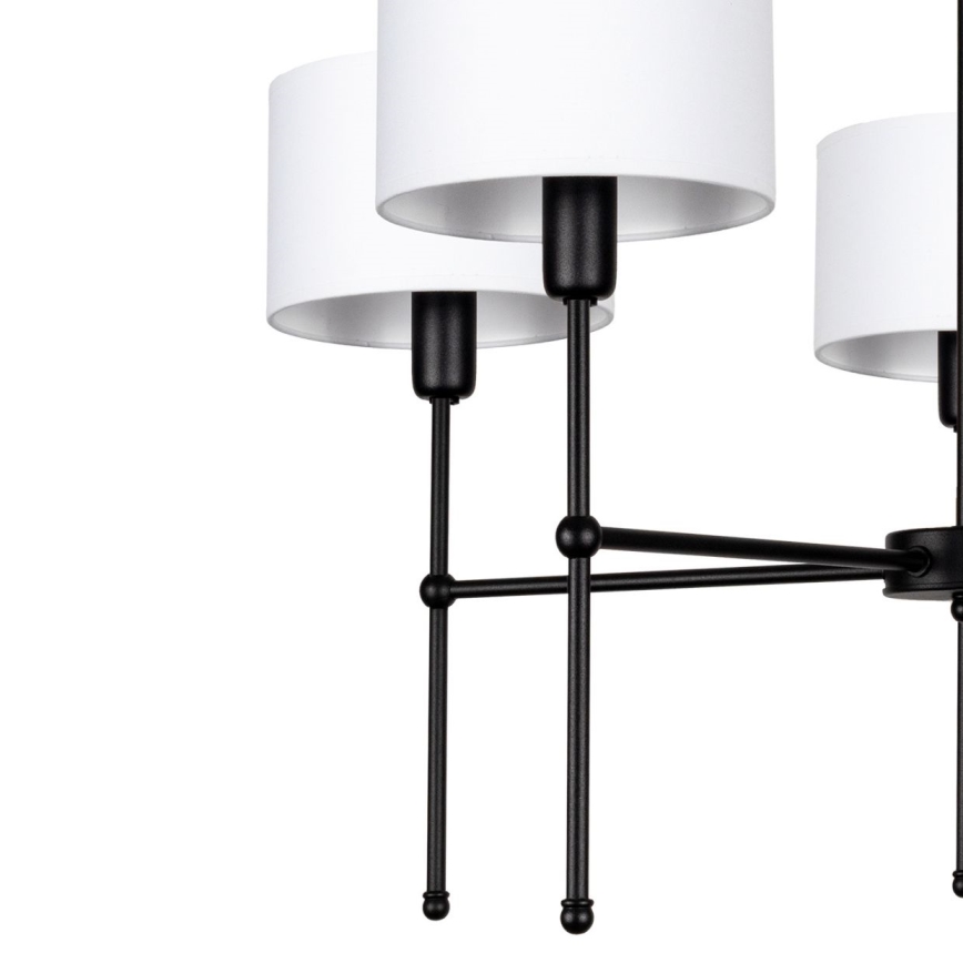 Lustra uz stieņa MADELA 5xE14/40W/230V balta/melna