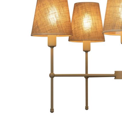 Lustra uz stieņa MADELA 5xE14/40W/230V džuta/bēša