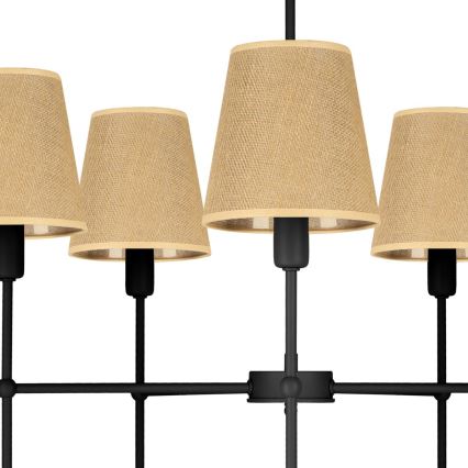 Lustra uz stieņa MADELA 5xE14/40W/230V džuta/melna