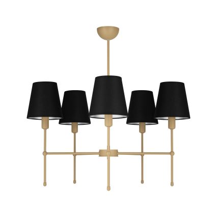 Lustra uz stieņa MADELA 5xE14/40W/230V melna/bēša