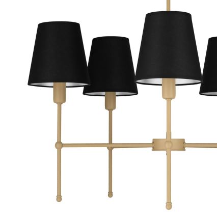 Lustra uz stieņa MADELA 5xE14/40W/230V melna/bēša