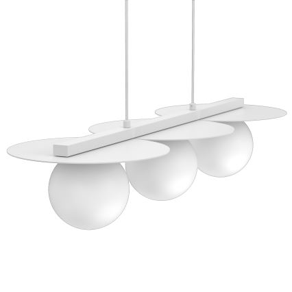 Lustra uz stieples FLAT 3xE27/15W/230V balta