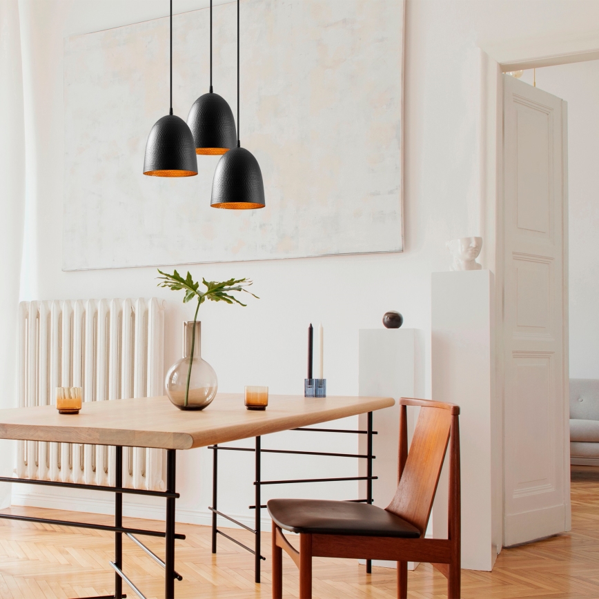 Lustra uz stieples TATTOO 3xE27/40W/230V melna