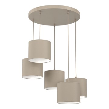 Lustra uz troses ARDEN 5xE27/15W/230V Ø 44 cm bēša