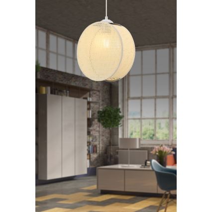 Lustra uz troses DRUM 1xE27/60W/230V krēmkrāsaina