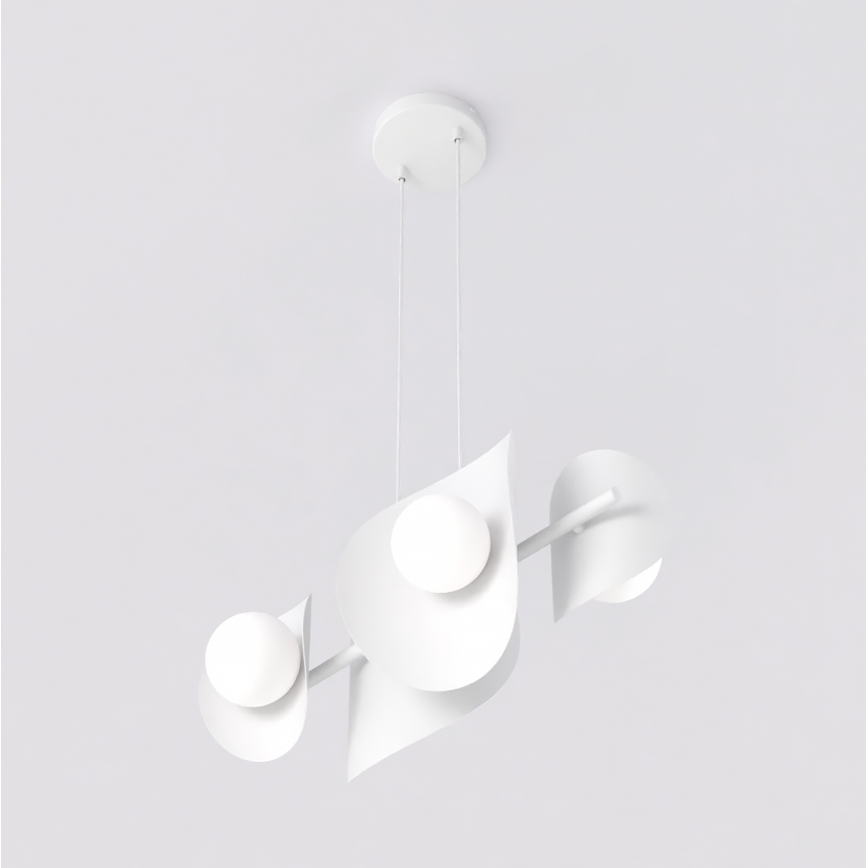 Lustra uz troses ELEMENTI 4xG9/8W/230V balta