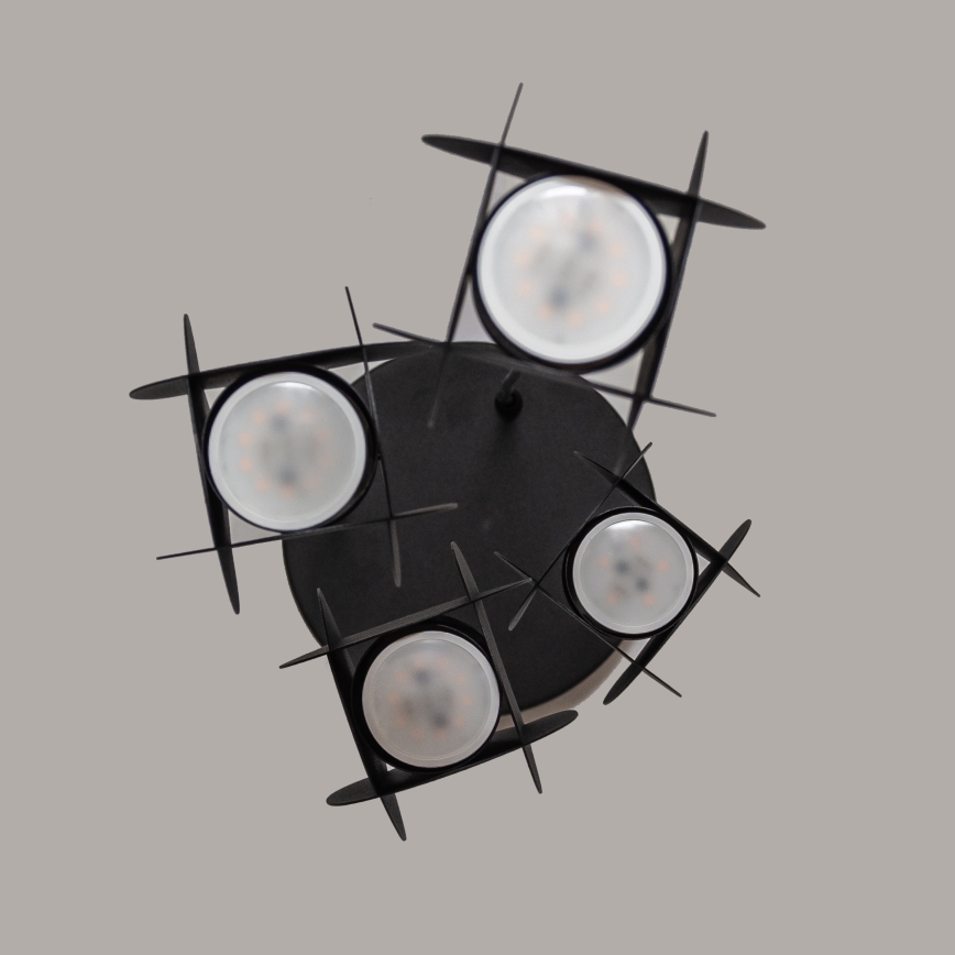 Lustra uz troses GAMBIT 4xGU10/10W/230V melna