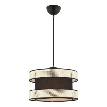 Lustra uz troses HALO 1xE27/60W/230V melna/krēmkrāsaina
