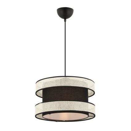 Lustra uz troses HALO 1xE27/60W/230V melna/krēmkrāsaina