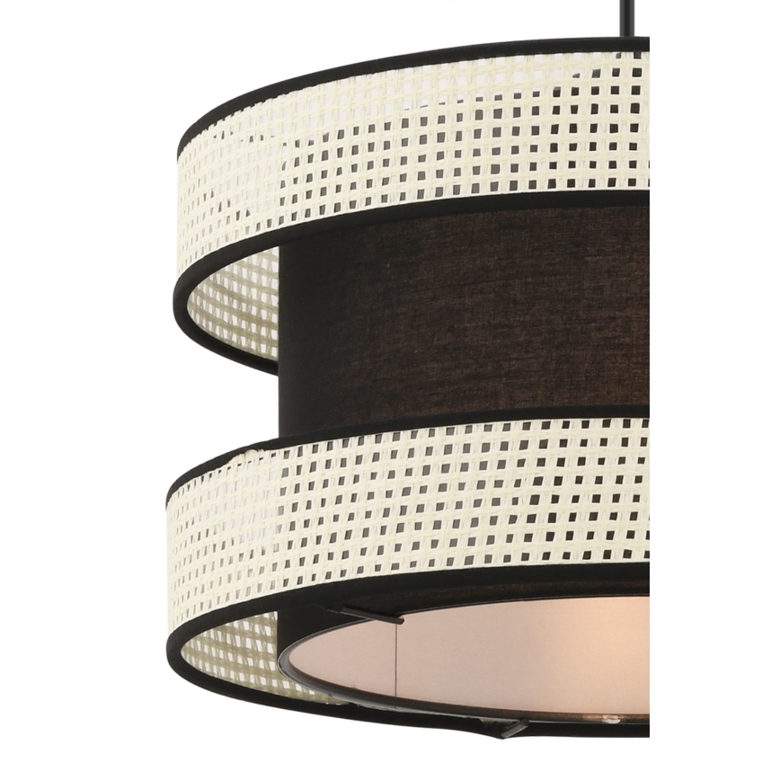 Lustra uz troses HALO 1xE27/60W/230V melna/krēmkrāsaina