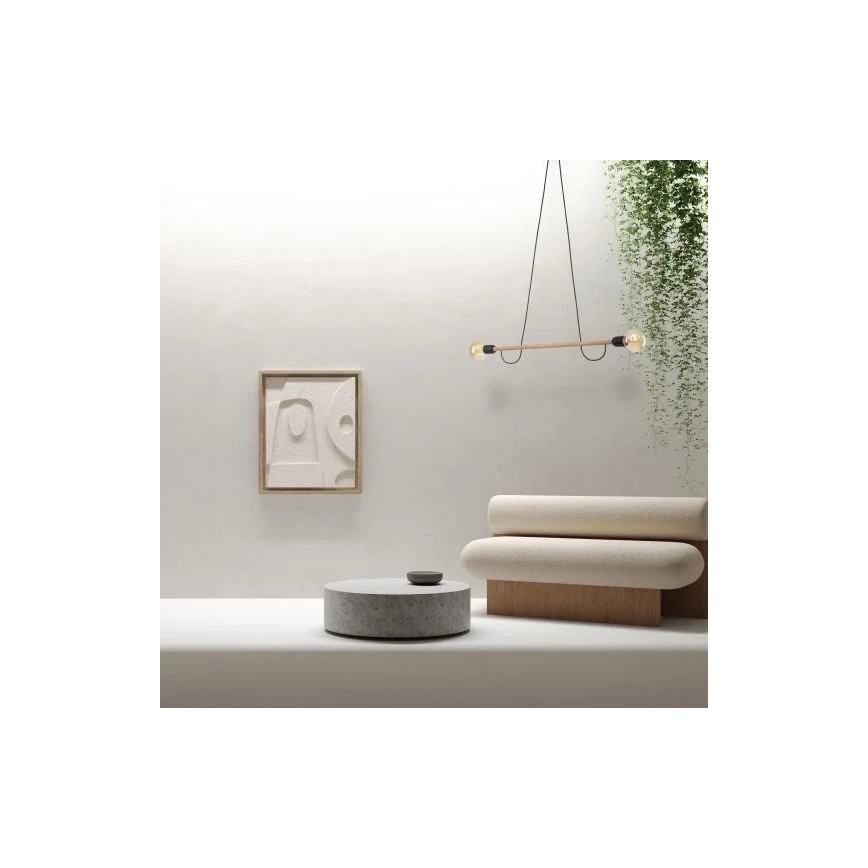 Lustra uz troses HELIX 2xE27/15W/230V melna/priede