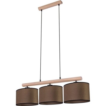 Lustra uz troses MERCEDES 3xE27/40W/230V brūna/ozols